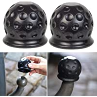 Cubierta de Bola para Gancho de Remolque- 2 x negra- para Cabeza de bola de hasta Ø 50 mm (2&quot- pulgadas) Cubierta de goma…